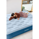 INTEX MID RISE HEXBEAM 14" ELECTRIC PUMP QUEEN AIR MATTRESS - DARK BLUE DENIM - Like New