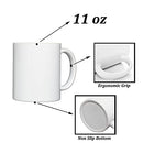 KISEER Set of 6 Sublimation Blank Mugs 11oz Classic Ceramic Coated - Brand New
