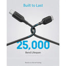 ANKER POWERLINE III USB-C TO USB-C CABLE 10FT/3M 60W FAST CHARGING A8854 - BLACK - Like New