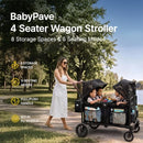 BABYPAVE 4 SEATER WAGON STROLLER FOR KIDS WITH 66 LB SPACIOUS STORAGE - BLACK - Like New