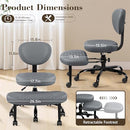 ATHOPE ERGONOMIC CROSS LEGGED OFFICE CHAIR WITH WHEELS, ADJUSTABLE - D18 - GRAY - Like New
