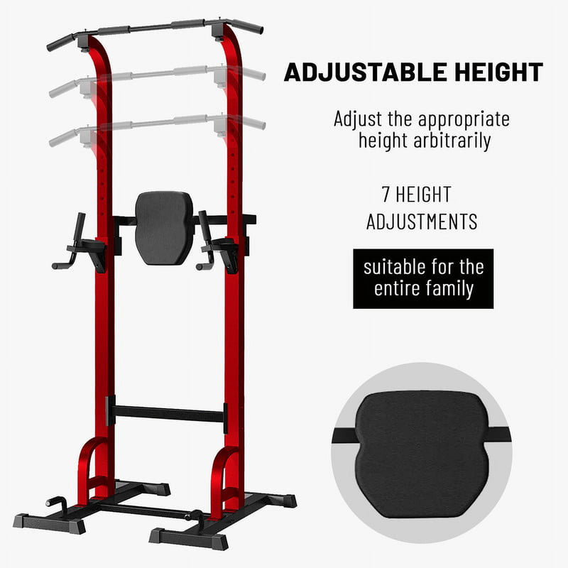 UYHR POWER TOWER, UPPER BODY STRENGTH TRAINING FITNESS EQUIPMENT - RED / BLACK - Like New