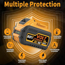 JOROMOV HIGH 15000MAH DCB615 BATTERY REPLACEMENT FOR VOLT 20V/60V MAX - YELLOW - Like New