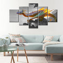 Canvas Wall Art Fantasy Dragon Pictures Black Canvas Frame 5 Piece Art - Brand New