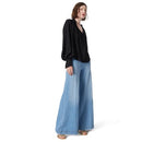 30241165 DEE OCLEPPO WOMEN ANNA HIGH RISE PULL ON PANT VINTAGE BLUE WASH M - Brand New