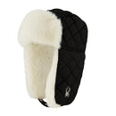SPYDER WOMEN'S QUILTED INSULATED NYLON TRAPPER HAT - BLACK - SIZE WOMEN'S OSFM - Brand New