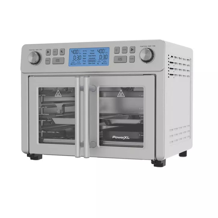 POWERXL SMARTSYNX 1750W DUPLEX FRENCH DOOR TOASTER OVEN,AIR FRYER, 25L - Like New