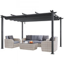 VEVOR 10'X13' OUTDOOR RETRACTABLE PERGOLA WITH CANOPY ALUMINUM PERGOLA - GRAY - Brand New