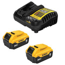 DEWALT 20V MAX LITHIUM 5.0 AH BATTERY 2-PACK BATTERY STARTER KIT DCB205-2C - Like New