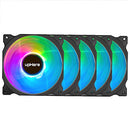 UpHere RGB LED 120mm Case Fan Quiet Edition High Airflow 5 Pack C8123 - Black - Like New