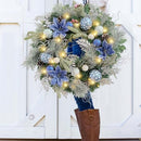 WANNA-CUL Pre-Lit 24 Inch Christmas Wreath 30 LED Lights - Wreath Only - Like New