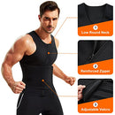 WONDERIENCE NEOPRENE SAUNA SUIT MEN WAIST TRAINER VEST ZIPPER M - BLACK - Like New