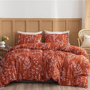 JANZAA Queen Size Comforter Set - Peony Floral Shabby Chic Bedding - Brand New