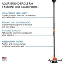 Aqua-Bound Eagle Ray Carbon 2-Piece Snap-Button Kayak Paddle - Brand New