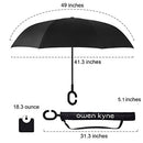 owen kyne Windproof Double Layer Folding Inverted Umbrella (Purple Daisy) - Brand New