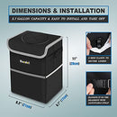 Knode Car Trash Can with Lid Waterproof Trash Bin for Car C012-B - Black - Brand New
