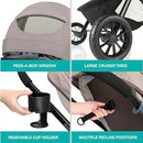EVENFLO PIVOT MODULAR TRAVEL SYSTEM WITH LITEMAX INFANT CAR SEAT (Casual Gray) - Like New
