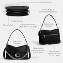 COACH SOFT GRAIN CHAIN TABBY SHOULDER BAG 30 - BLACK - Like New