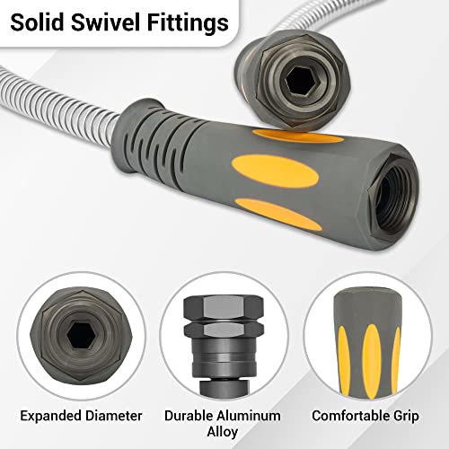 TheFitLife Flexible Metal Garden Hose - 25 FT (STEEL) - Like New