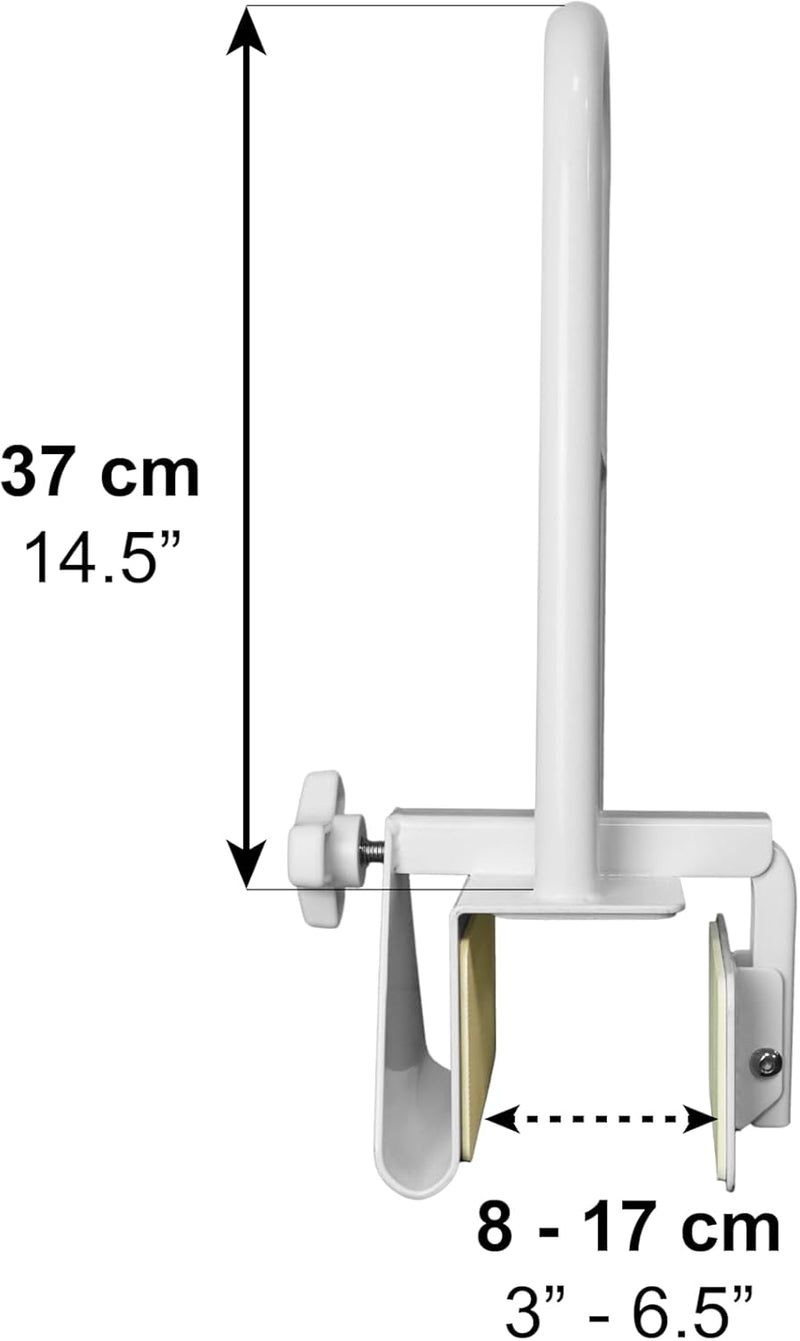 GENERIC BATHTUB HANDLE GRAB BAR (BATHTUBS WITH FLAT RIM ≥3.15") CLAMP TUB RAILS - Like New