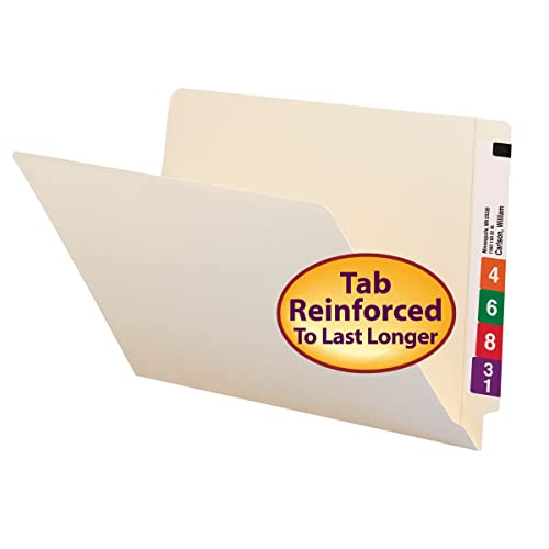Smead End Tab File Folder Shelf-Master Reinforced Straight-Cut - 27110 - Manila - Brand New