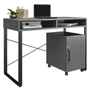 Brenton Studio Bexler 42 W Desk with Mobile Cart 5702757 - Gray/Black Like New