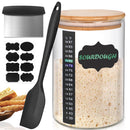 KMISE SOURDOUGH STARTER JAR, 34 OZ DIY PRO GLASS THERMOMETER, SPATULA - CLEAR - Like New