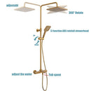 Shower Faucet Set HUSERY Thermostatic Shower System with Tub Spout - Gold - Brand New