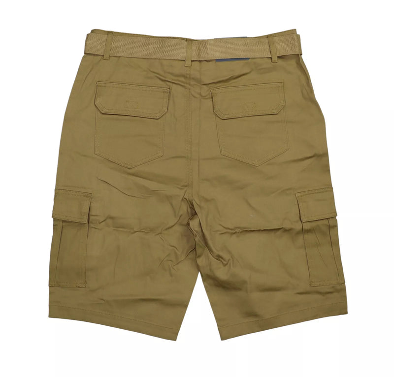 BLU ROCK NEW YORK 10" INSEAM CARGO POCKET W/BELT INCLUDED SHORTS MEN 36 - TIMBER - Brand New
