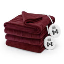 SUNBEAM ELECTRIC ROYAL LUXE MICROPLUSH HEATED BLANKET QUEEN - DARK CHERRY - Like New