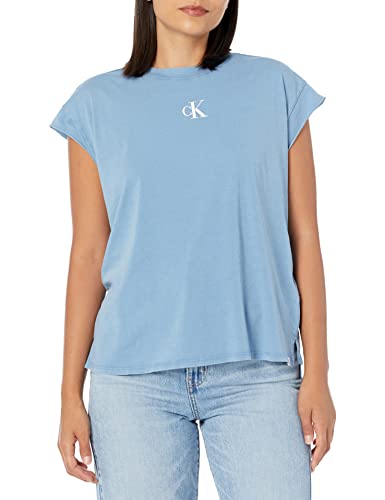 CJ2T3529 Calvin Klein Jeans Minimal Logo Short Sleeve Tee Shirt, XL - StormyBlue - Brand New