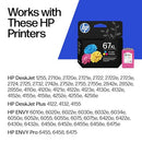 HP 67XL Tri-Color High-Yield Ink Cartridge Works DeskJet, Envy, 3YM58AN - Like New