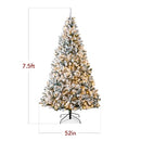 Best Choice Products Pre-Lit Artificial Christmas Tree 7.5ft Snow Flocked - Brand New