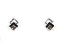 REBECCA MINKOFF BLACK AND WHITE CRYSTAL EARRINGS - BLACK - Brand New