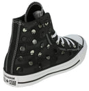 547265C CONVERSE CHUCK TAYLOR ALL-STAR WOMEN'S STUDDED HIGH TOP, SIZE 8 - BLACK Like New