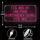 Izreel Taylor Birthday Decoration Neon Sign 11 X 21 Hi Its Me Birthday Sign - Brand New