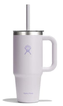 HYDRO FLASK TRAVEL TUMBLER WITH HANDLE CLEAR LID AND STRAW -24OZ -CLOUD PINK - Like New