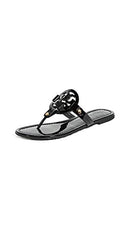50008647 Tory Burch Women Miller Sandals Perfect Black Patent Size 7.5 - Like New