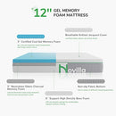 Novilla King Size Mattress, 12 Inch Gel Memory Foam King Mattress - Like New