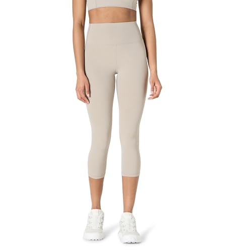 AMAZON ESSENTIALS WOMEN'S ACTIVE FORMFLEX HIGH WAIST 19" CAPRI LEGGINGS -S TAUPE - Brand New