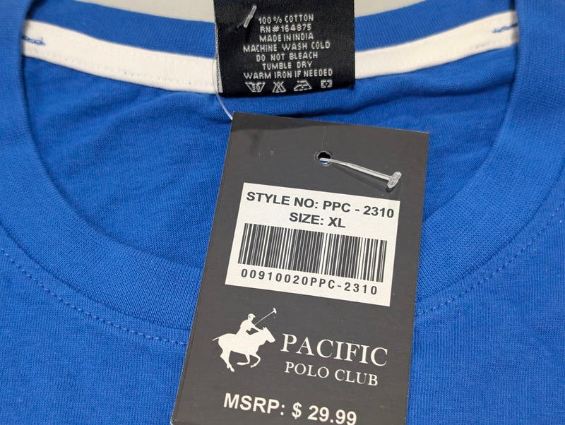 PACIFIC POLO CLUB LONGSLEEVE, SIZE XL - BLUE - Brand New