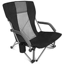 G4Free Low Sling Folding Beach Camping Chairs Compact Concert B08HWJR1LJ Black - Like New
