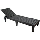 Sunnydaze 5-Position Outdoor Chaise Lounge Chair - Propylene, Wood-Look - Black - Like New