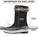 MISHANSHA WOMEN'S MID CALF WINTER SNOW BOOTS WATERPROOF - SIZE: 10 - BLACK - Like New