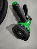 GENERIC 25FT EXPANDABLE GARDEN HOSE WITH 10 FUNCTION NOZZLE - BLACK - Like New