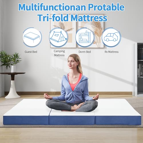 CYMULA Folding Mattress Full, 6 Inch Foldable Trifold Mattress, Port Memory - Like New