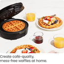 CHEFMAN ANTI-OVERFLOW BELGIAN WAFFLE MAKER, TEMPERATURE CONTROL - BLACK - Like New