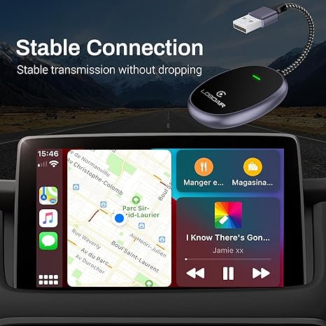 LOBOAIR Wireless Carplay Adapter Upgrade Plug Play Adapter for Easy Use - Black Like New