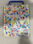 OLLIA CONFETTI RECYCLED PLASTIC CUTTING BOARD, 11" X 9" X .75" - Like New