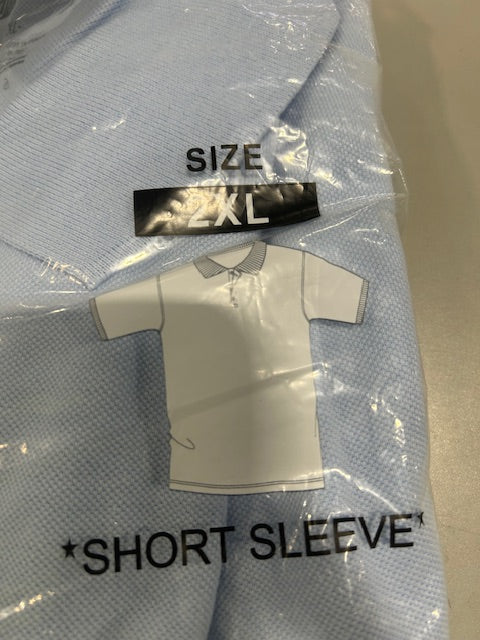 JUMP START 2XL BABY BLUE SHORT SLEEVE POLO SHIRT - BABY BLUE - Brand New